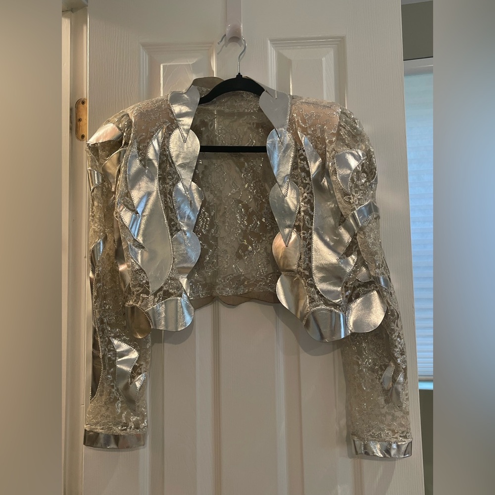 Bolero Silver Leather & Lace